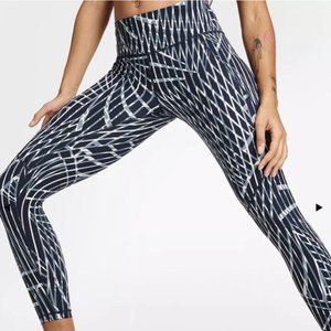 Sweaty Betty Power 7/8 length leggings blue fan print gray active yoga new 0-2
